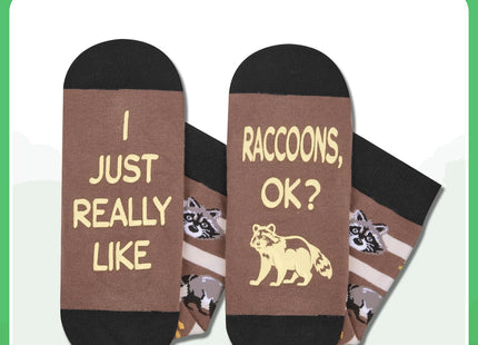 HAPPYPOP Cute Racoon Raccoon Gifts - Funny Raccoon Socks for Women Men