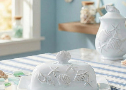 Blue Sky Clayworks 20770 Laguna Coastal Butter Dish, Blue