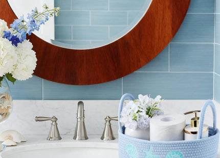 Vesici Ocean Woven Toilet Paper Basket Coastal Cotton Rope Bathroom Decor