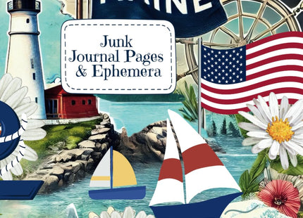 Maine Travel Junk Journal Pages and Ephemera