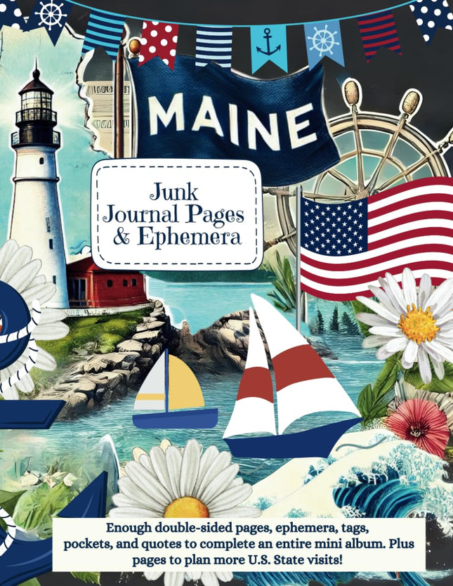 Maine Travel Junk Journal Pages and Ephemera