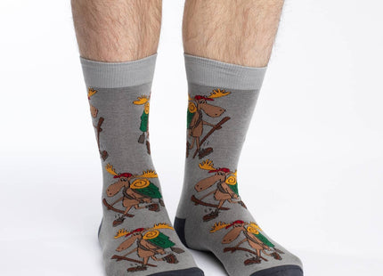 Good Luck Sock Men's Hiking Moose Socks, Adult, Shoe Size 7-12