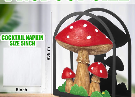 Cinnvoice Mushroom Napkin Holder for Table, Metal Paper Napkin Dispenser