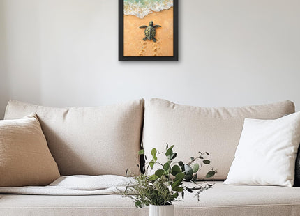 Beach Sea Turtle Decor Wall Art, Ocean Coastal Nautical Picture 8"x10"