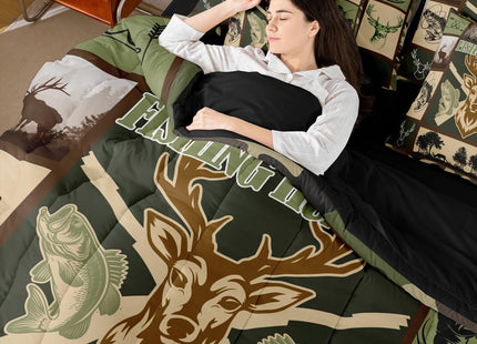 Erosebridal 7-Pieces Fishing and Hunting Bedding Set Twin Size