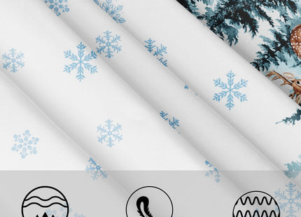 ABSOP Blue Winter Round Tablecloth Christmas Snowflake Pattern 60 Inch
