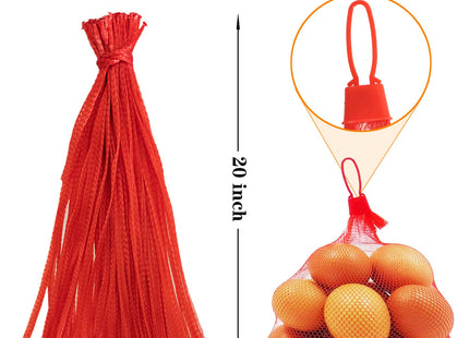 Dupiulk Reusable Mesh Produce Bags, 20 Inch Seafood Boil Bags for Crab Clam Shrimp Cooking, Onion Potato Storage Vegetable Packaging Net Bag with Loop-style Closures (100Pcs-Red)