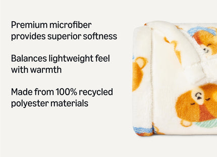 Amazon Basics Kids Fleece Blanket, Ultra-Soft Lightweight Throw for Children, Premium for Warmth, 50 x 60 Inches, Woodland Bears