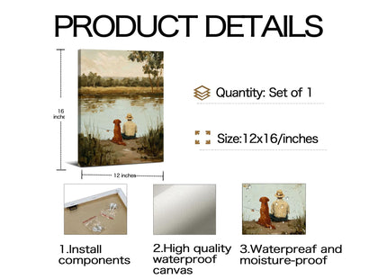 Frimeeme Framed Vintage Fishing Wall Art,12x16 Inches