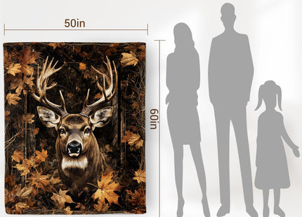 Pertos Deer Gifts Blanket Rustic Deer Throw Blanket