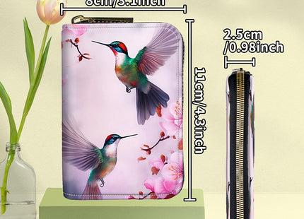 DIGTIALL RFID Credit Card Holder Wallet,Hummingbird Flower