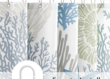 MAYZUS Extra Long Shower Curtain 72 x 84 Inch, Tall Nautical Coastal Decor