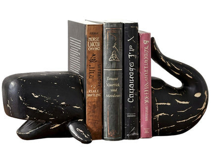Bellaa Whale Bookends, Decorative Book Ends for Shelves, Heavy Duty, 29677