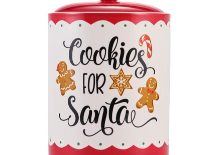 Bico Gingerbread Man Cookies For Santa Ceramic 9 inch Air Tight Storage Jar, Dishwasher Safe, for Christmas Eve