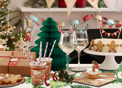 OTOSTAR Christmas Table Runner 13"x72" Christmas Gnome Deer Table Runners Tablecloth Winter Holiday Kitchen Dining Table Decoration Rectangle Xmas Table Runner for Home Party Banquet Decor (Deer Gray)