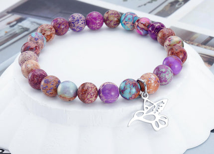 ARHTF Hummingbird Gifts for Women Hummingbird Bracelet Humming bird Charm Hummingbirds Jewelry hummingbirds Quote hummingbird Inspirational Gift(Purple hu mmingbird gifts)