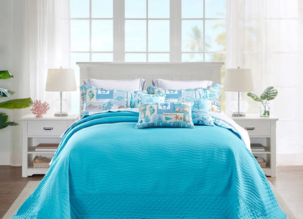 HZ & HY Oversized King Bedspreads, Coastal Coral