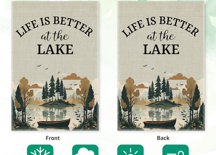 LAGZDFC Life Is Better at the Lake Garden Flag Gifts for Lake House Decor