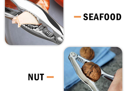 Artcome Heavy Duty Pecan Nut Cracker Tool with 1 Crab Cracker, 2 Wide Crab Forks, Wood Handle Base with Rectangular Wooden Box Base for Walnuts, Chestnuts, Almonds, Pecans, Hazelnuts, etc