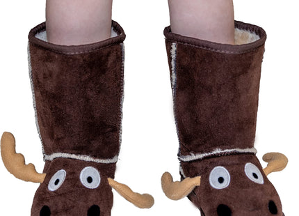 Lazy One Animal Slipper Boots for Kids, Cozy Children's Slippers Moose XXS