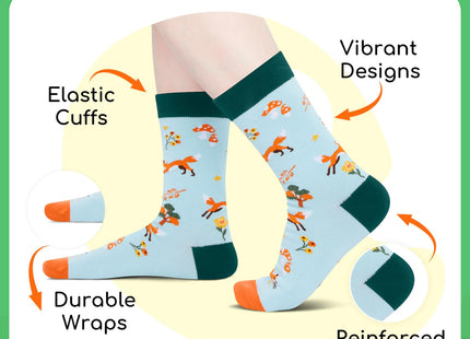 HAPPYPOP Fox Gifts for Women Men - Crazy Animal Fox Squad Crew Socks