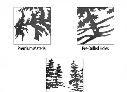 Xedatric Metal Pine Tree Wall Art Forest Decor