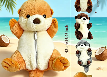XYHQYB 5 Pcs Sea Otter Stuffed Animals, 17" Large Mommy Stuffed Otter Plush Toy with 4 Babies for Girls Boys, Soft Cuddly Otter Plushies Pillow Toy Gift for Kids Birthday Christmas Ocean Party