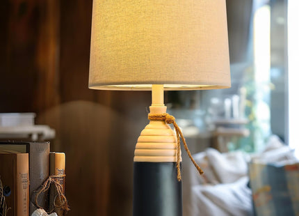 OYEARS 23.75" Table Lamp for Bedroom, Bedside Table Lamp for Living Room, Farmhouse Lamp for Nightstand, Modern Coastal Nautical Lamp Decor, Ocean Beach Style, Navy Blue