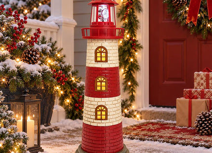 Large Garden Statues 23" Coastal Solar Lighthouse Garden Decor for Outside