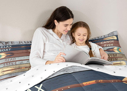 Feelyou Lake Rules Paddle Comforter Set Twin Size Boys Girls Kids Bedding