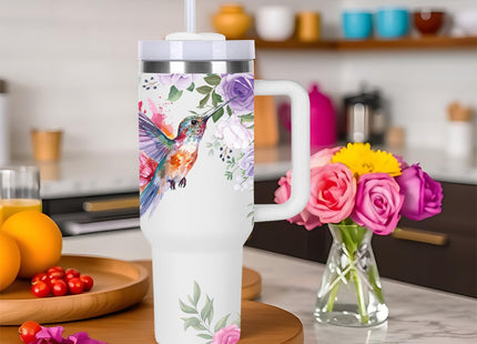 momocici 40oz Hummingbird Tumbler with Handle Gifts for Women.Hummingbird Lover Cups Tumbler Gifts for Women.40 oz Birthday Christmas Hummingbird Cup Tumblers for hummingbird lover.
