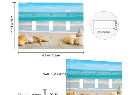 Donecmminery Decorative Switch Plates Seashells Beach Starfish Scallop 3 Gang Wall Plate Triple Toggle Light Switch Cover Faceplate Electrical Wall Panels For Bathroom Home Decor