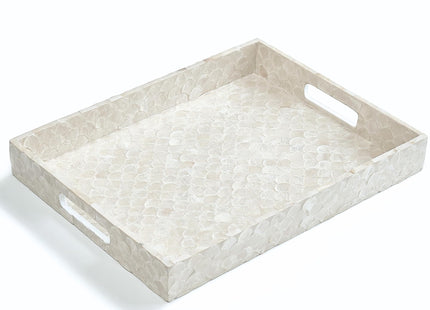 CHI AN HOME 15.8" x 11.8" Capiz Shell Decorative Tray, Coastal Serving Tray