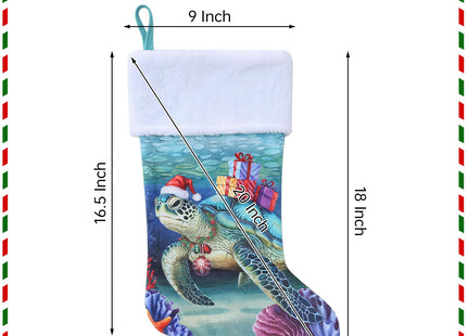20 Inch Sea Turtle Christmas Stockings Ocean Turtle Xmas Hanging Stockings