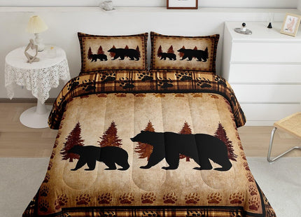 Feelyou Kids Bear Comforter Set Rustic Cabin Country Bedding Set Full Size