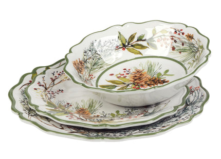 Certified International Winter Forest 12 Pc Dinnerware Set, Service for 4