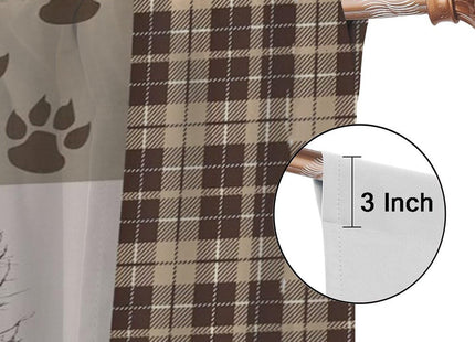 Retro Rusticd Cabin Curtains, Lodge Bear Moose Deer Wildlife Country Forest Thermal Insulated Drapes Darkening Window Curtain for Girls Boy Bedroom Living Room 42x45 Inch