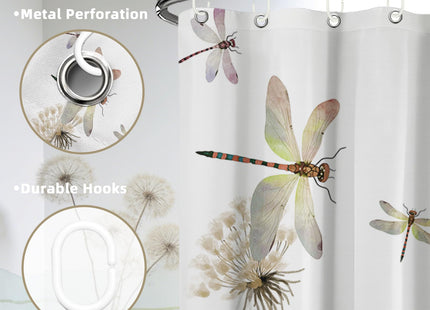 Tonmue Brown Shower Curtain, 72x72 in, Dragonfly