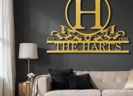 Custom Metal Name Sign Metal Wall Art Split Letter Monogram Wall Art Personalized Wedding Gift Fire Pit Outdoor Decor Cabin Sign