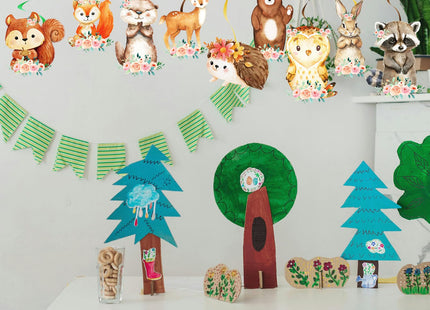 18pcs Woodland Animal Hanging Swirls Decorations Forest Woodland Animal Swirls Ceiling Streamers Decor for Forest Woodland Themed Birthday Party Deocr Supplies