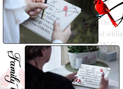 Patelai Funeral Guest Book with Pen, Cardinal