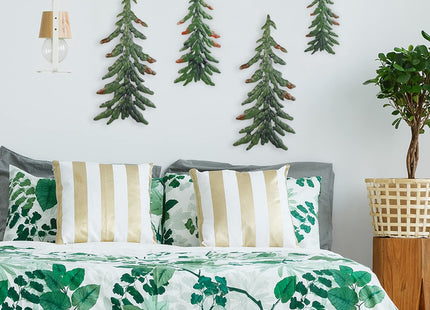 Jetec 4 Pcs Metal Pine Tree Wall Art, 3D Metal Tree Wall Decor, Green
