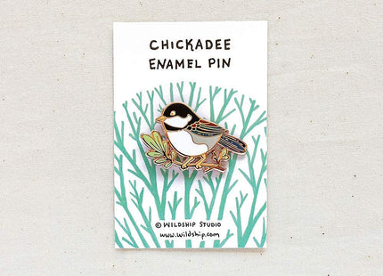 Chickadee Bird Enamel Pin - Lapel Pin - Badge