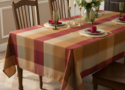 LOSIVISHE Plaid Waterproof Tablecloth for Thanksgiving Dinning 52x70 inch