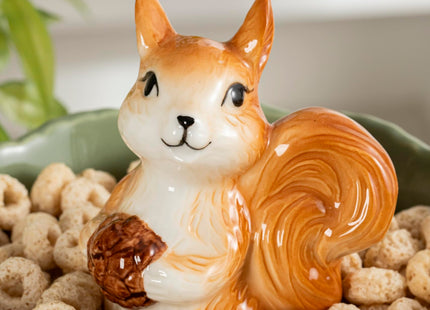 DIHOclub Cute Squirrel Candy Bowl Ceramic Candy Dish (Green Squirrel)