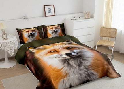 Feelyou Fox Woodland Digital Comforter Set Twin Size Bedding