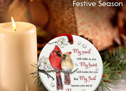 SOL VIBES Cardinal Memorial Ornament, Christmas Ceramic Ornaments