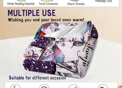 Treeswift I Am Always with You Hummingbird Blankets Soft Warm Fleece Hummingbird Throw Blankets for Kids and Adults Hummingbird Gifts for Women and Girls