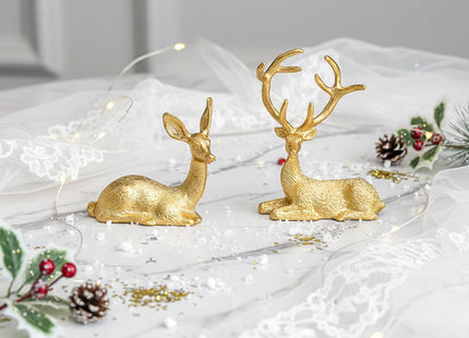Ardax Golden Home Decor Deer Figurines, Hairy Patterns