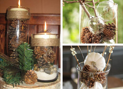 Supla 30 Pcs Christmas Hanging Real Preserved Pine Cones Ornaments 2"-3" Tall Christmas Tree Hanging Pinecone Ornaments
